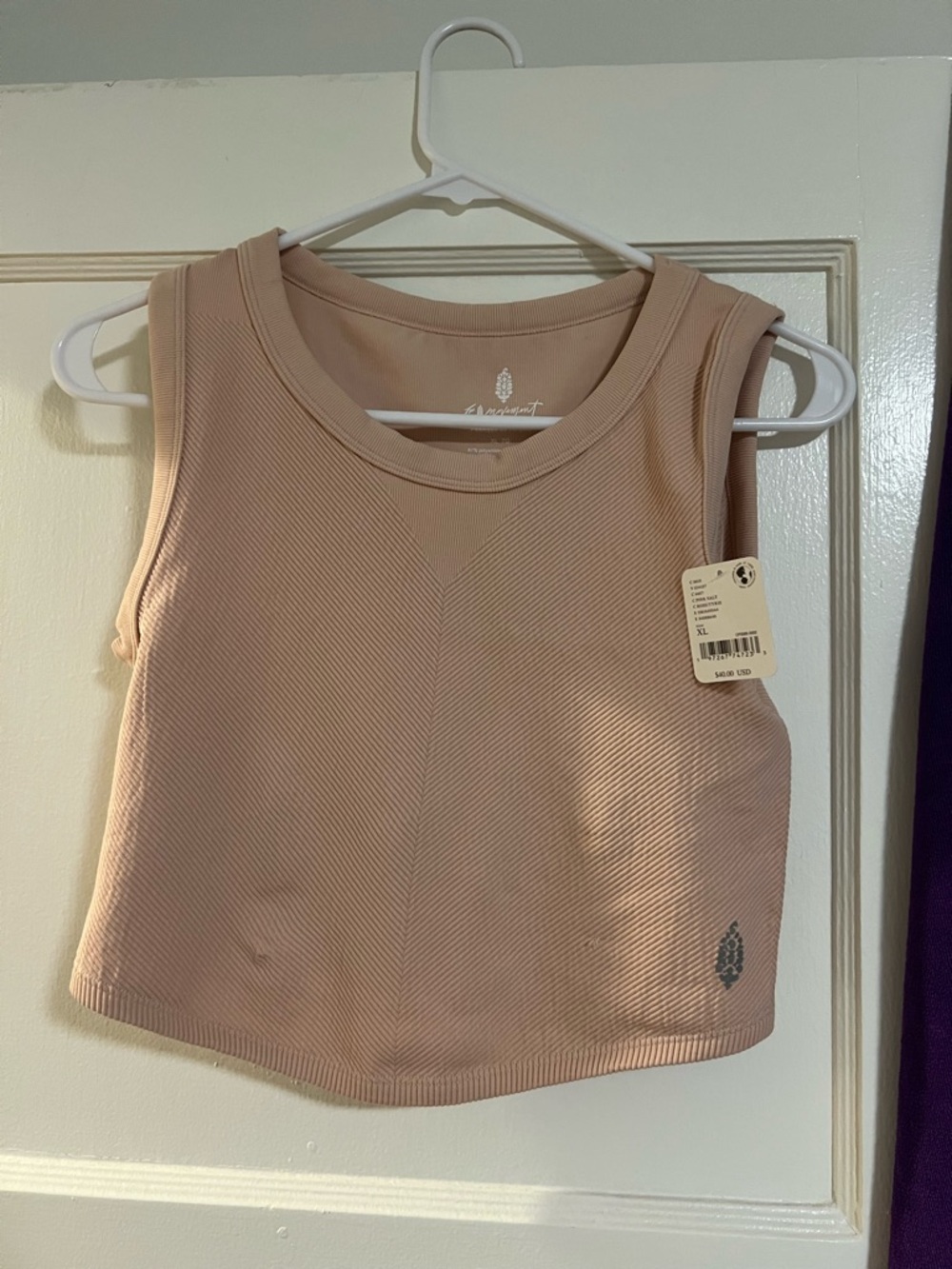 FP Movement by Free People Dusty Rose Ribbed Crop Tank